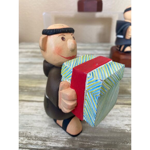 Vintage Franciscan Mission Christmas Monk Figurines – Wooden Holiday Décor Set - Picture 7 of 15